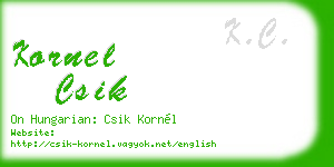 kornel csik business card